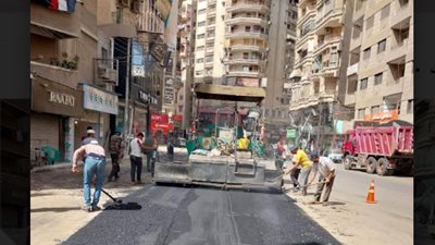 الانتهاءمن رصف شارع المشير أحمد إسماعيل بثانى الزقازيق