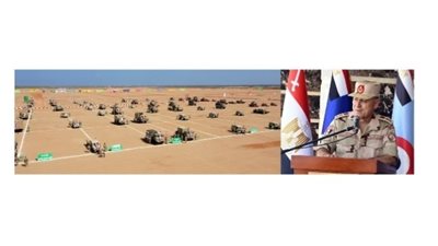 الفريق أسامة عسكر رئيس الأركان يشهد تنفيذ بيان عملي لإحدى تشكيلات الجيش الثانى الميدانى