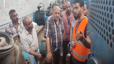 رئيس مياه المنيا يتابع اصلاح العطل المفاجئ بمحطة مياه بني احمد