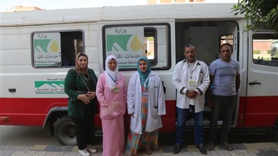 إقبال كبير على حملة التبرع بالدم للشعب الفلسطينى بكفرالشيخ