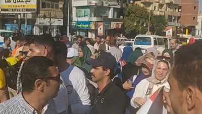 حشود شعبيه ببنى سويف للتنديد بجرائم اسرائيل