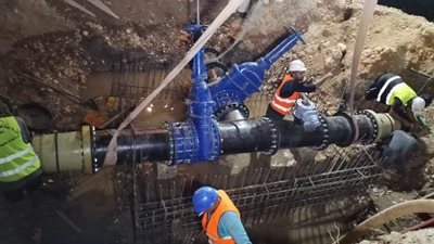 إنتهاء ضم خط طرد صرف صحى الرواجح بالقرنة فى الأقصر