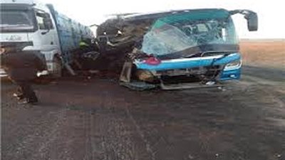 ننشر..تفاصيل حادث تصادم اوتوبيس فريق دكرنس الرياضي بسيارة نقل