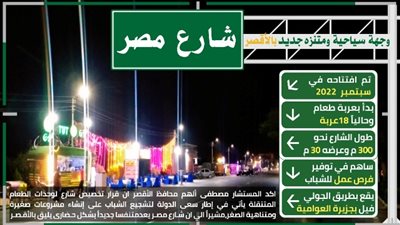 شارع مصر ..وجهة سياحية ومتنفس جديد لأهالى الأقصر