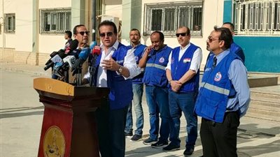وزير الصحه من العريش الدعم الكامل والغير محدود للاشقاء الفلسطينين