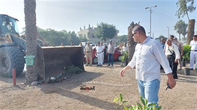 إزالة معارض للسيارات وكافيهات على الأراضي الزراعية بالنموفية