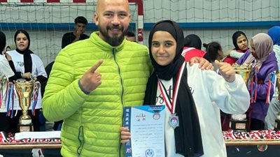 مريم بنت مدينة بدر تحصل على فضية بطولة الجمهورية بالكونغ فو صور