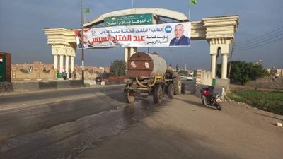 إزالة المخلفات والأتربة بطريقى مستشفى الصدر والاحرار