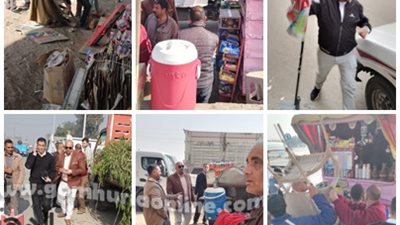 حملة لرفع الإشغالات والأعلام الإعلانية بمدينة قويسنا