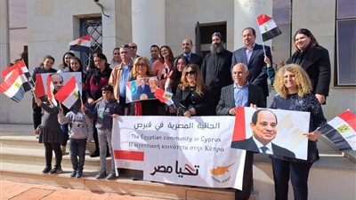 هتافات وطنية ولافتات للرئيس .. ابناء مصر في قبرص يحتفلون في آخر ايام التصويت