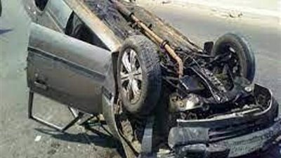 إصابة 3 فى انقلاب سيارة بأطفيح