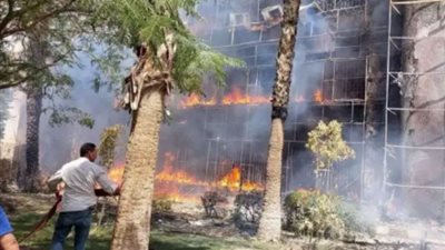 إندلاع حريق داخل مول تحت الإنشاء فى مدينة 6 أكتوبر